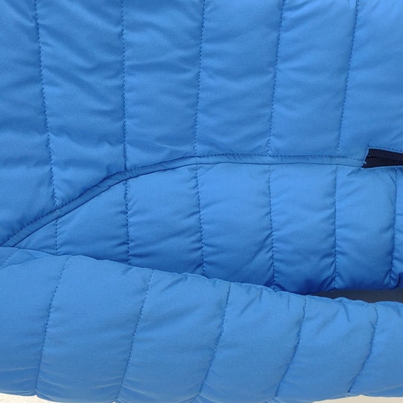 Womens Nautica Blue Stretch Packable Puffer Coat Detachable Hood Water - Picture 9 of 16